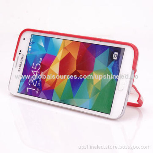 Drop-resistant PC Cases for Samsung Galaxy S5, Decorated by TPU with Standing Function